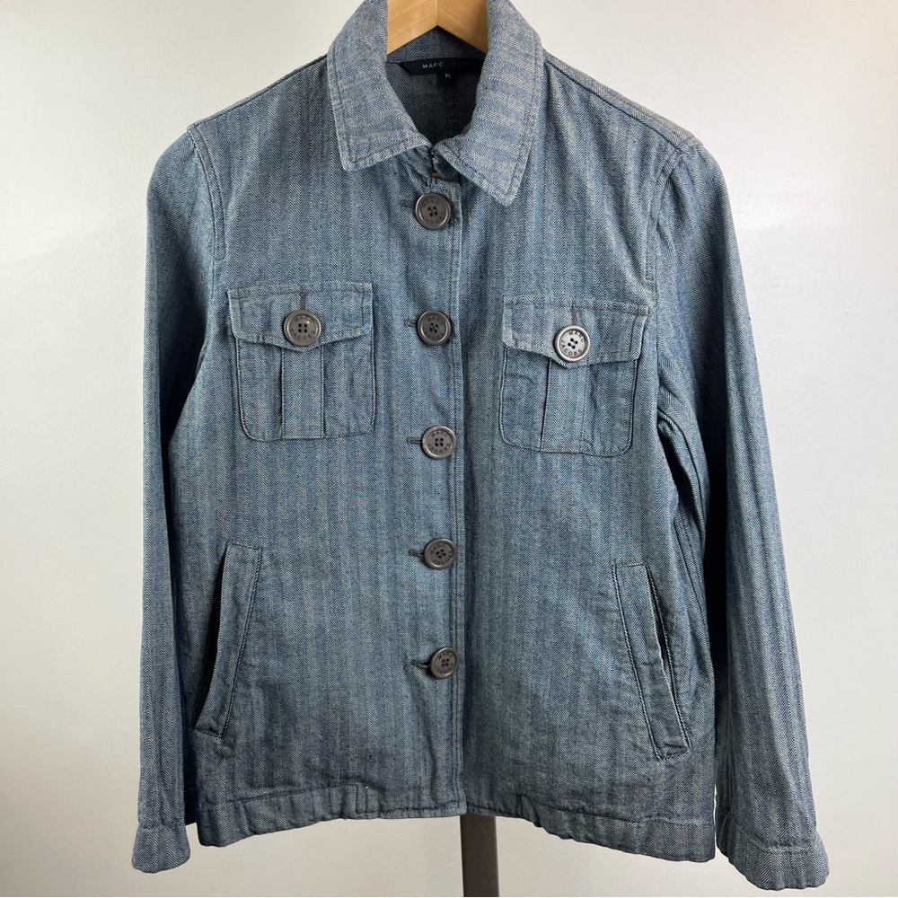 Marc Jacob Chambray Herringbone Utility Jacket Women's Size Medium